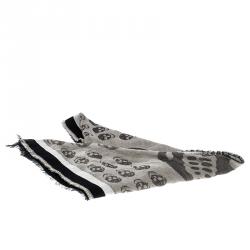 Alexander McQueen Beige Skull Pattern Kefia Triangle Scarf