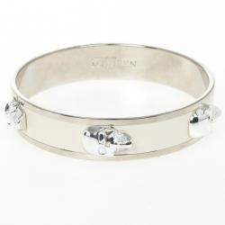 Alexander McQueen Large 3D Skull White Enamel Bracelet