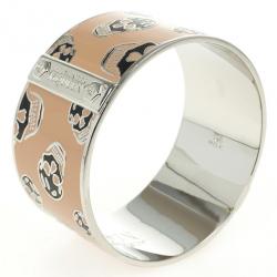 Alexander McQueen Skull Printed Pink Resin Large Bangle