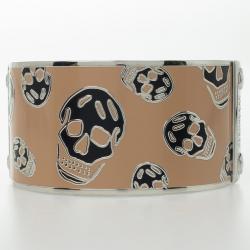 Alexander McQueen Skull Printed Pink Resin Large Bangle