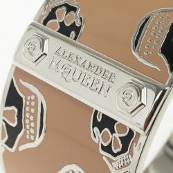 Alexander McQueen Skull Printed Pink Resin Large Bangle