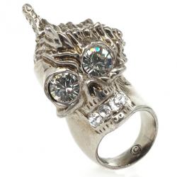 Pre Owned Alexander McQueen Punk Shell Skull Ring Size 51