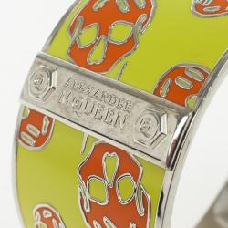 مملوكة مسبقًا Alexander McQueen Skull Printed Yellow and Orange Resin Large Bangle