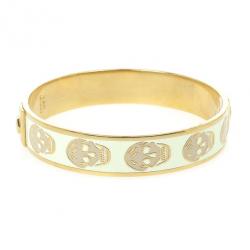 Alexander McQueen Skull Printed Light Yellow Resin Small Bangle