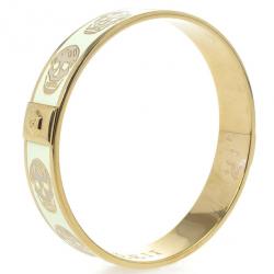 Alexander McQueen Skull Printed Light Yellow Resin Small Bangle