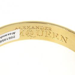 Alexander McQueen Skull Printed Light Yellow Resin Small Bangle