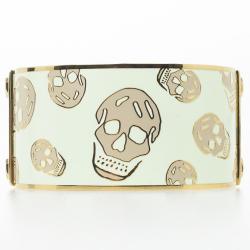 مملوكة مسبقًا Alexander McQueen Skull Printed Light Yellow Resin Large Bangle