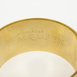 مملوكة مسبقًا Alexander McQueen Skull Printed Light Yellow Resin Large Bangle