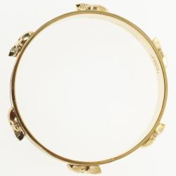 Alexander McQueen Yellow Enamel Golden Metal Large 3D Skull Bracelet
