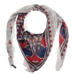 مملوكة مسبقًا Alexander McQueen Check Skull Square Scarf