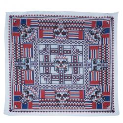مملوكة مسبقًا Alexander McQueen Check Skull Square Scarf