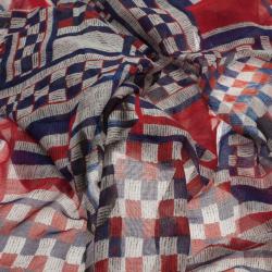 مملوكة مسبقًا Alexander McQueen Check Skull Square Scarf