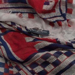 مملوكة مسبقًا Alexander McQueen Check Skull Square Scarf