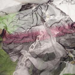 Pre Owned Alexander McQueen Panther Skull and Chain Print Square Scarf