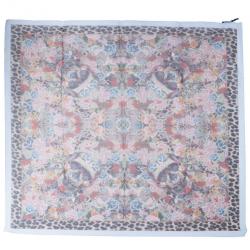 Pre Owned Alexander McQueen Floral and Leopard Print Square Scarf