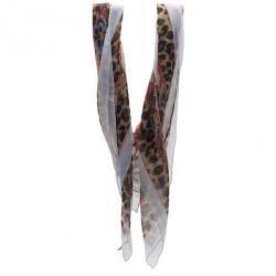 Pre Owned Alexander McQueen Floral and Leopard Print Square Scarf
