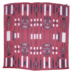 Pre Owned وشاح أليكساندر ماكوين نقوش هندسية وجماجم أحمر مربع