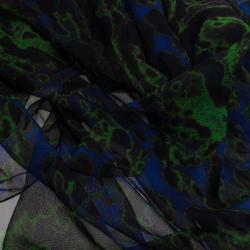 Pre Owned Alexander McQueen Black Printed Silk Square Scarf
