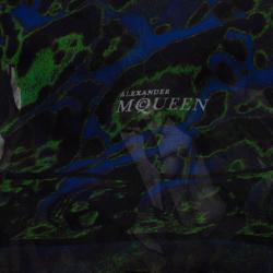 Pre Owned Alexander McQueen Black Printed Silk Square Scarf