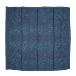 Pre Owned Alexander McQueen Blue Leopard Print Silk Square Scarf