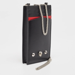 Alexander McQueen Black/Red Leather Chain Phone Holder