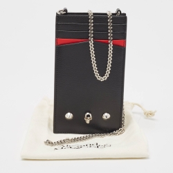 Alexander McQueen Black/Red Leather Chain Phone Holder