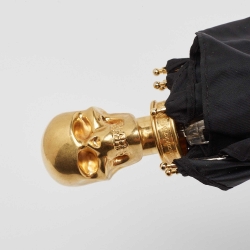 Pre Owned Alexander McQueen Black Skull Handle Umbrella