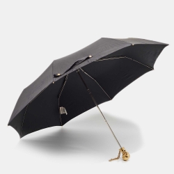 Pre Owned Alexander McQueen Black Skull Handle Umbrella