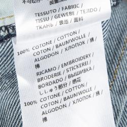 Pre Owned Alexander McQueen SS'16 Blue Ripped Effect Straight Fit Denim Jeans S