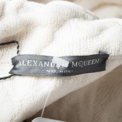 Alexander McQueen Cream Chunky Quilted Rose Knit  Oversized Pullover M
