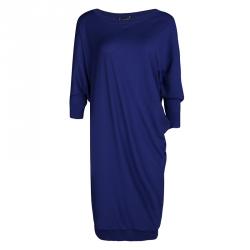 Alexander McQueen Blue Wool Dolman Sleeve Oversized Tunic L