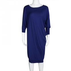 Alexander McQueen Blue Wool Dolman Sleeve Oversized Tunic L