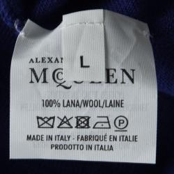 Alexander McQueen Blue Wool Dolman Sleeve Oversized Tunic L