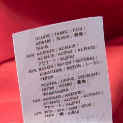 Pre Owned Alexander McQueen Red Ruched High Waist Maxi Skirt M