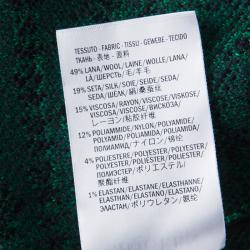 مملوكة مسبقًا Alexander McQueen Black and Green Floral Pattern Jacquard Knit Pencil Dress M