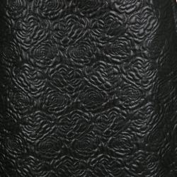 Pre Owned Alexander McQueen Black Embossed Rose Pattern Jacquard Half Pleated Skirt M