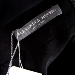 Pre Owned Alexander McQueen Black Draped Maxi Skirt L