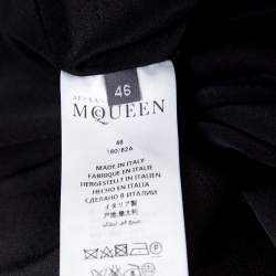 Pre Owned Alexander McQueen Black Draped Maxi Skirt L
