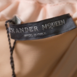 Pre Owned Alexander McQueen Blush Pink Silk Chiffon Draped Strapless Maxi Dress L