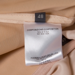 Pre Owned Alexander McQueen Blush Pink Silk Chiffon Draped Strapless Maxi Dress L