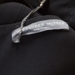 Pre Owned Alexander McQueen Black Embellished Collar Halter Evening Gown L