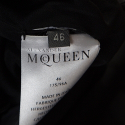 Pre Owned Alexander McQueen Black Embellished Collar Halter Evening Gown L