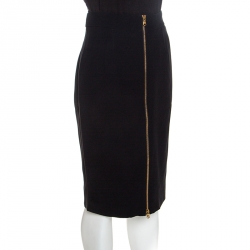 Black pencil skirt with gold zip best sale