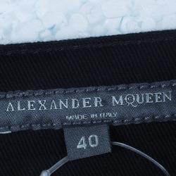 Pre Owned Alexander McQueen Black Side Zip Detail Jeans S