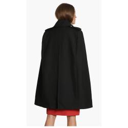 Pre Owned Alexander McQueen Black Wool Blend Cape Coat L (IT 46)