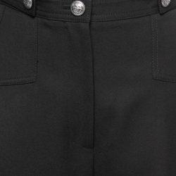 Pre Owned Alexander McQueen Black Wool Flared Skirt L