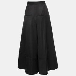 Pre Owned Alexander McQueen Black Wool Flared Skirt L