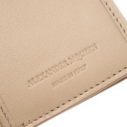 Alexander McQueen Blush Pink Leather Floral Embroidered Insignia Continental Wallet