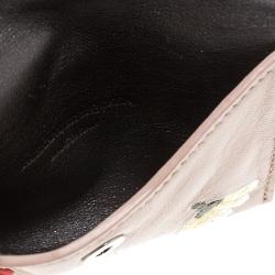 Pre Owned Alexander McQueen Beige Leather Embroidered Insignia Envelope Card Holder