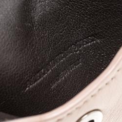 Pre Owned Alexander McQueen Beige Leather Embroidered Insignia Envelope Card Holder